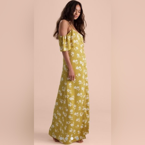 Billabong Dresses & Skirts - Billabong Sincerely Jules Shoulder Sway Maxi Mustard Floral Print